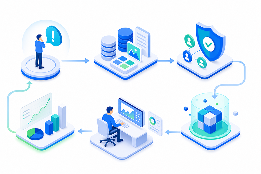 Journey from a need and available data to a supervised, measurable AI test