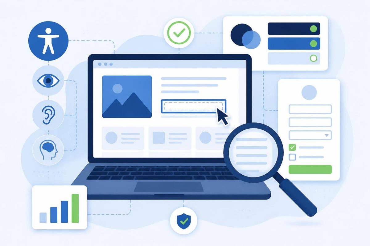Visual diagram of an accessibility review for a website