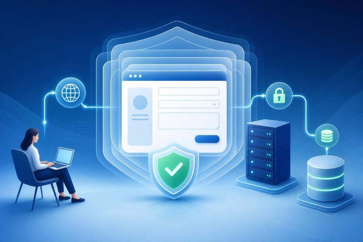 Web form protected by multiple layers of digital security