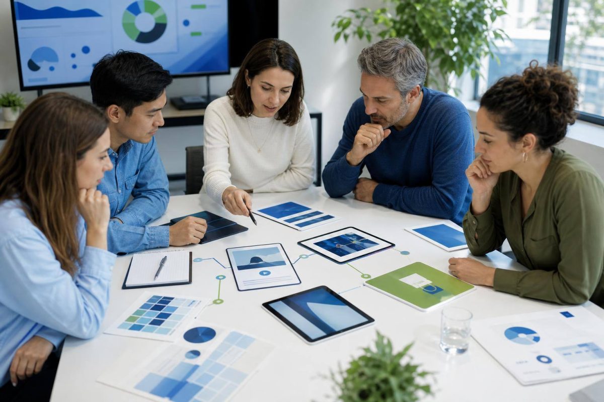 Team planning a digital marketing campaign as a connected system