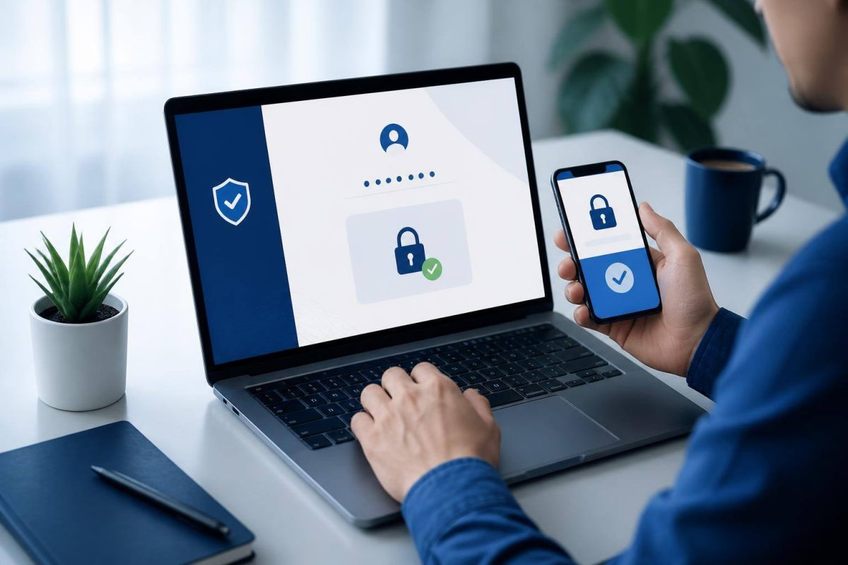 Person securely accessing a web application from multiple devices